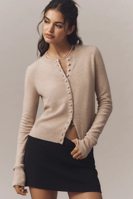 Maeve 100% Cashmere Crew-Neck Cardigan | Anthropologie (US)