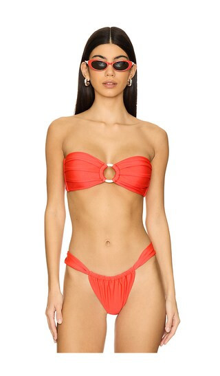 Kulani Kinis Strapless Bandeau Top in Red. - size XS | Revolve Clothing (Global)