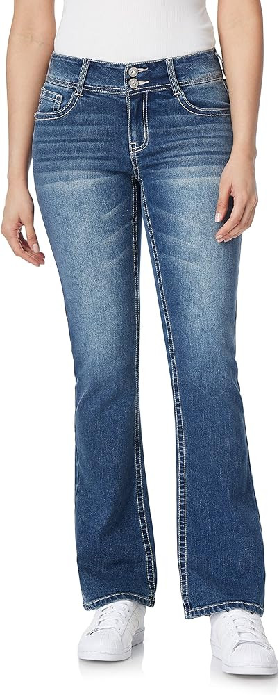 WallFlower Bling Back Pocket Bootcut Jeans for Women, Luscious Curvy Fit, Embellished Mid-Rise In... | Amazon (US)