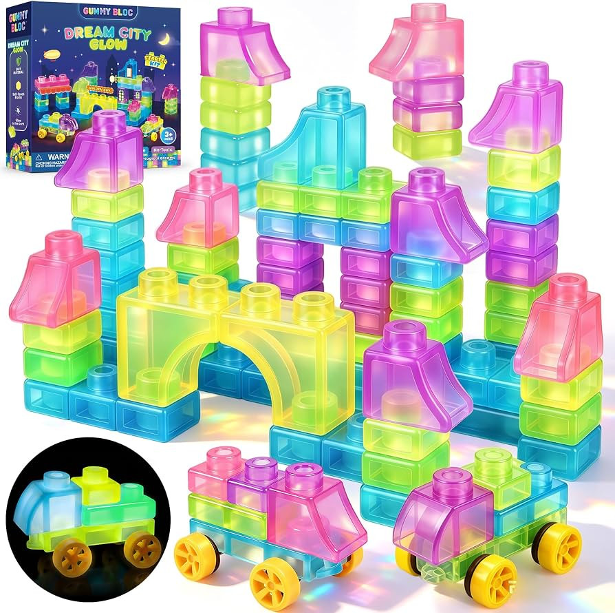 57PCS Soft Glow in The Dark Building Blocks for Toddlers, Dream City | Amazon (US)