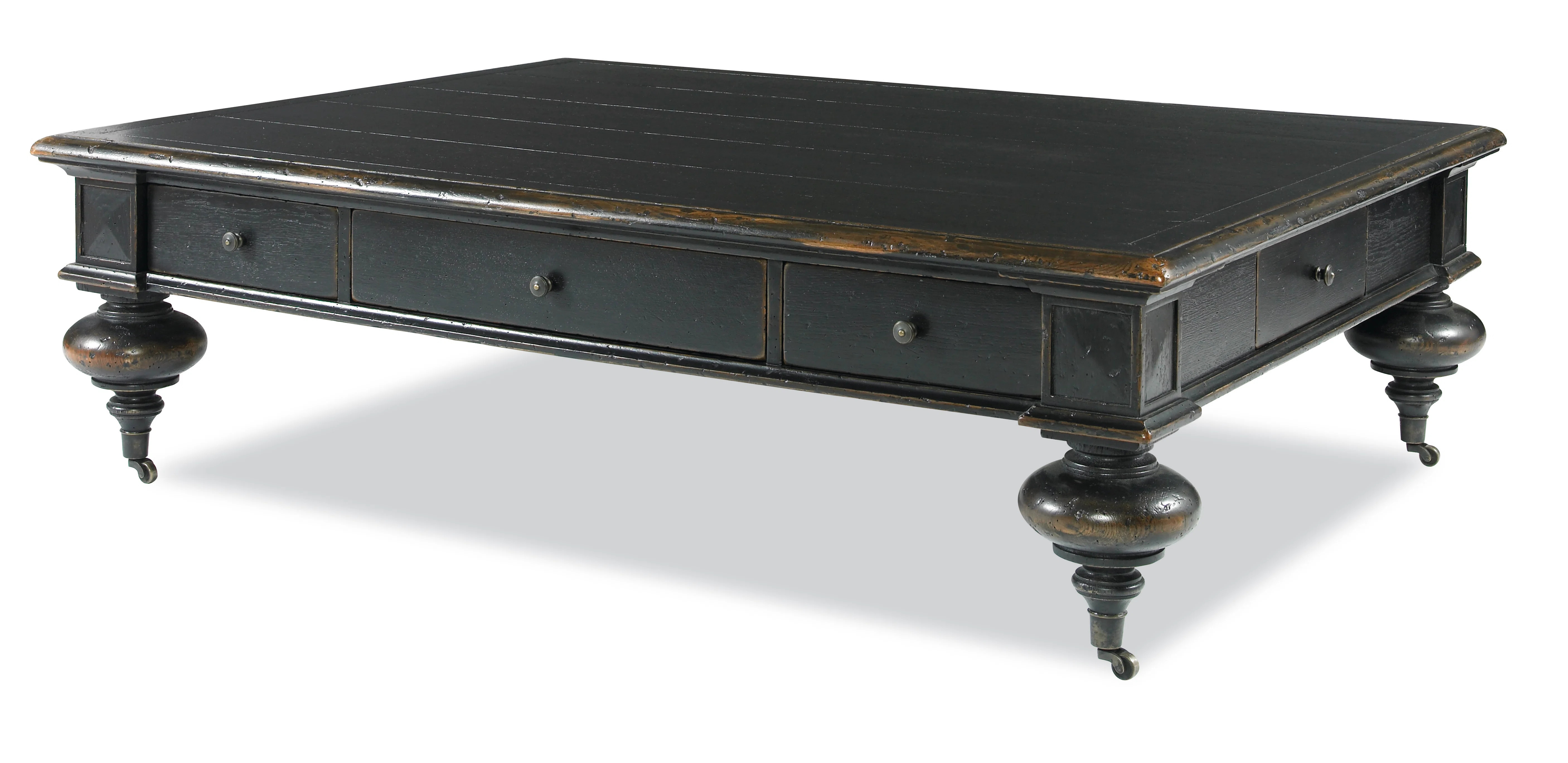 Century Monarch Grand Solid Wood Wheel Coffee Table with Storage & Reviews | Perigold | Perigold