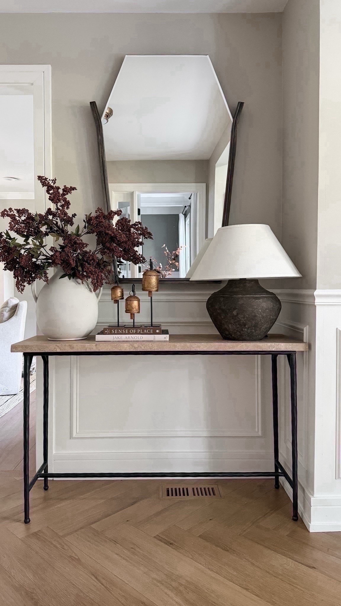 This STUNNING travertine console table is over $700 off right now!! It was a little large for our space, but I loved the stone top and iron base, so we trimmed it down. It’s elevated, polished, and beautifully textured. Only $529 in cart right now!!

#LTKHome #LTKSaleAlert