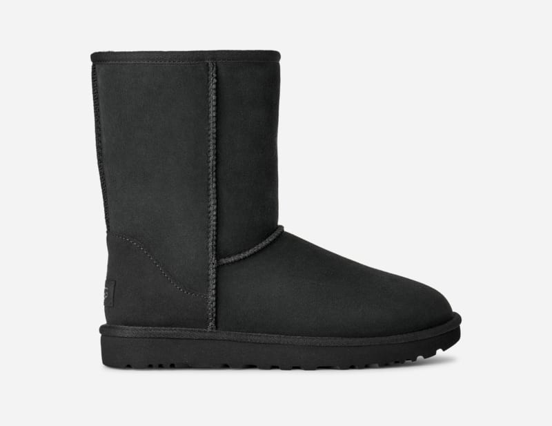 UGG® Women's Classic Short II Sheepskin Classic Boots in Black/, Size 5 | UGG (US)