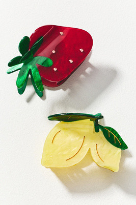 Frasier Sterling Fruit Claw Clips, Set of 2 | Anthropologie (US)