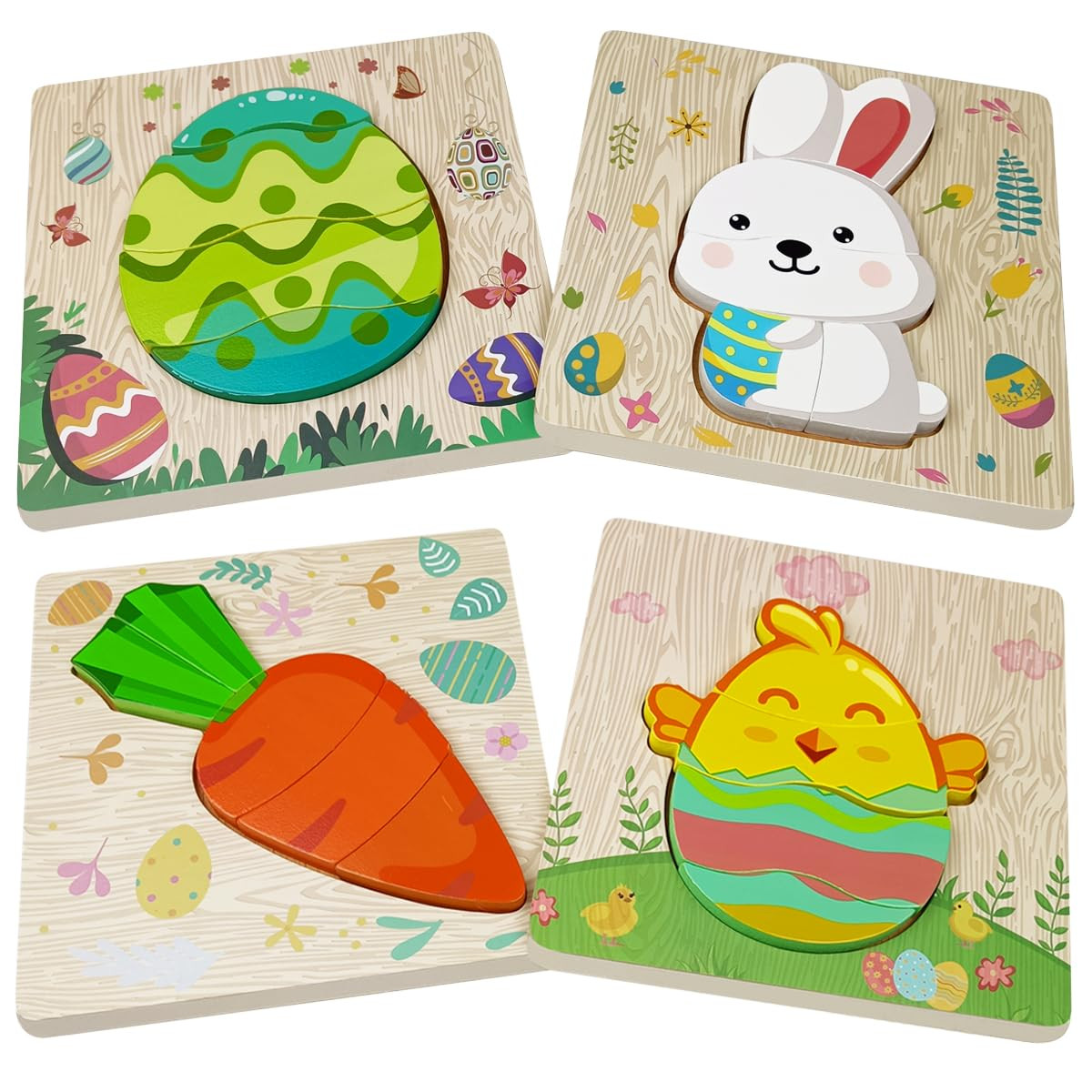 Jofan 4 Pack Easter Wooden Puzzles for Kids Toddlers Easter Toys Easter Basket Stuffers Gifts Par... | Amazon (US)