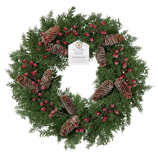 My Texas House Red Berry Wreath, 20"x20" | Walmart (US)