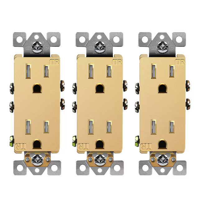 Top Greener Decorator Outlet Gold 15-Amp 125-Volt Tamper Resistant Residential Decorator Outlet, ... | Lowe's