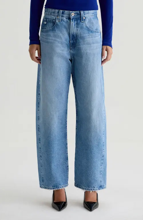 AG Hattie High Waist Ankle Wide Barrel Leg Jeans in Blueprint at Nordstrom, Size 29 | Nordstrom