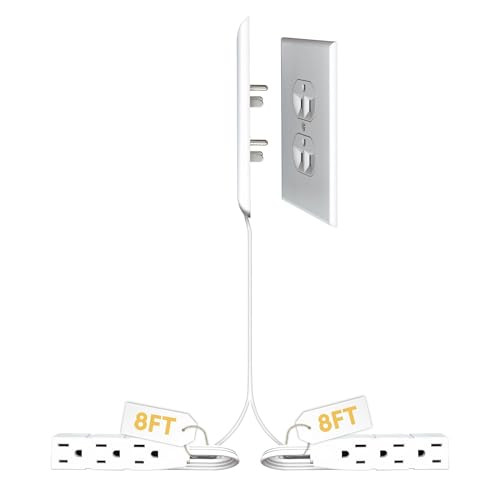Sleek Socket Original & Patented Ultra-Thin Outlet Concealer With Cord Kit, Flat Extension With Multi Outlets Power Strip, Ideal for Home Improvement, Hide Bulky and Messy Cords | Amazon (US)