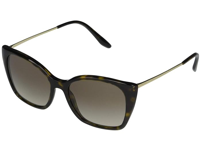 Prada 0PR 12XS (Havana/Pale Gold/Brown Gradient) Fashion Sunglasses | Zappos