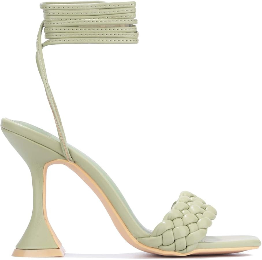 Cape Robbin Curve Sexy Woven High Heels for Women, Square Open Toe Shoes Heels | Amazon (US)
