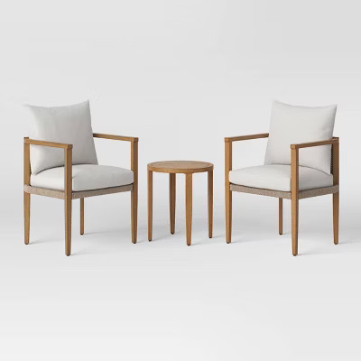3pc Pasadena Patio Chat Set Gray - Threshold™ designed with Studio McGee | Target