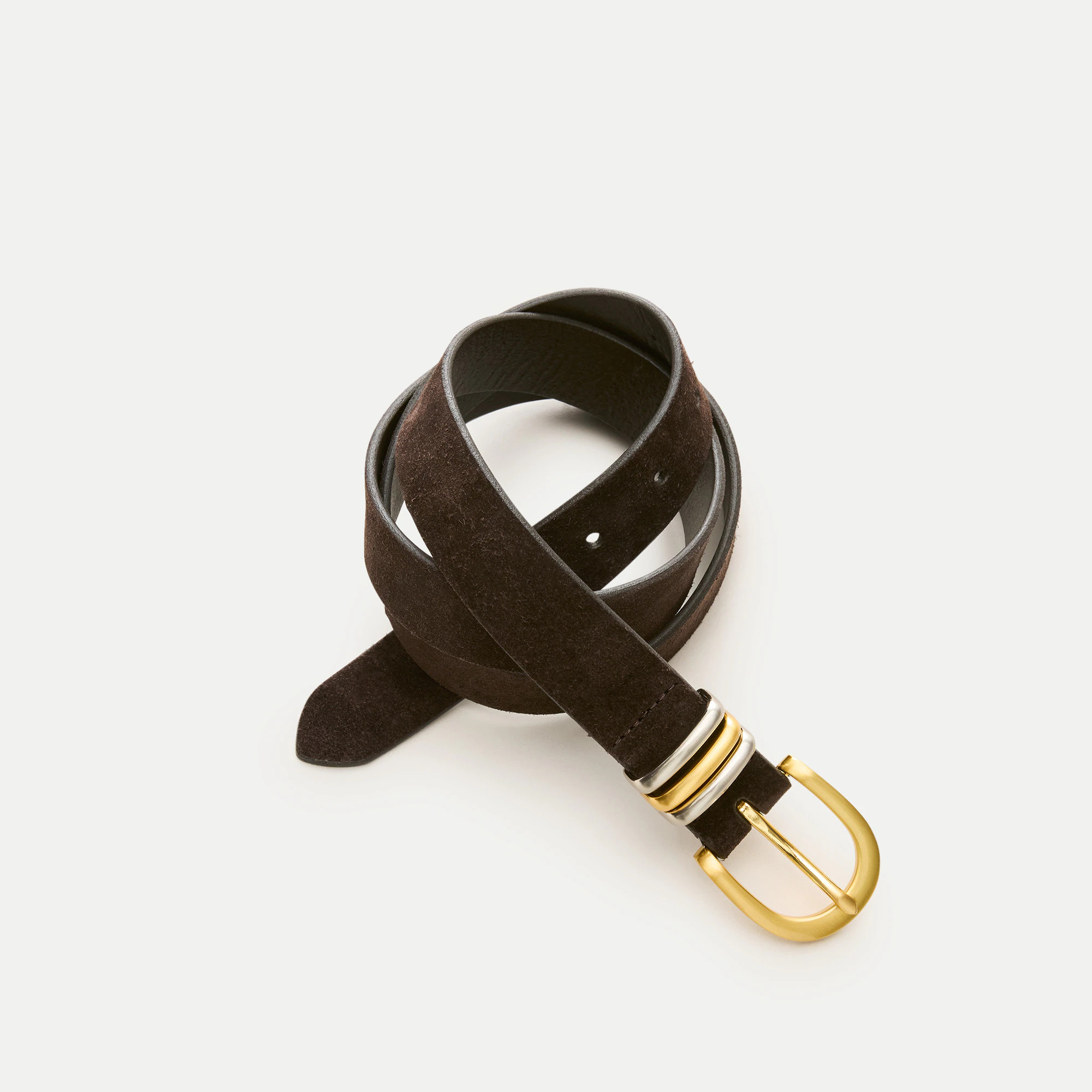 Mixed-metal belt in suede | J. Crew US