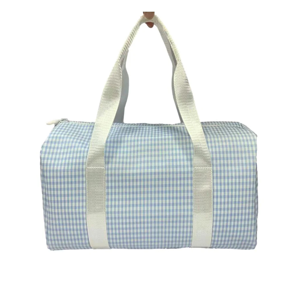 Mini Packer Duffle in Mist Gingham | Loozieloo