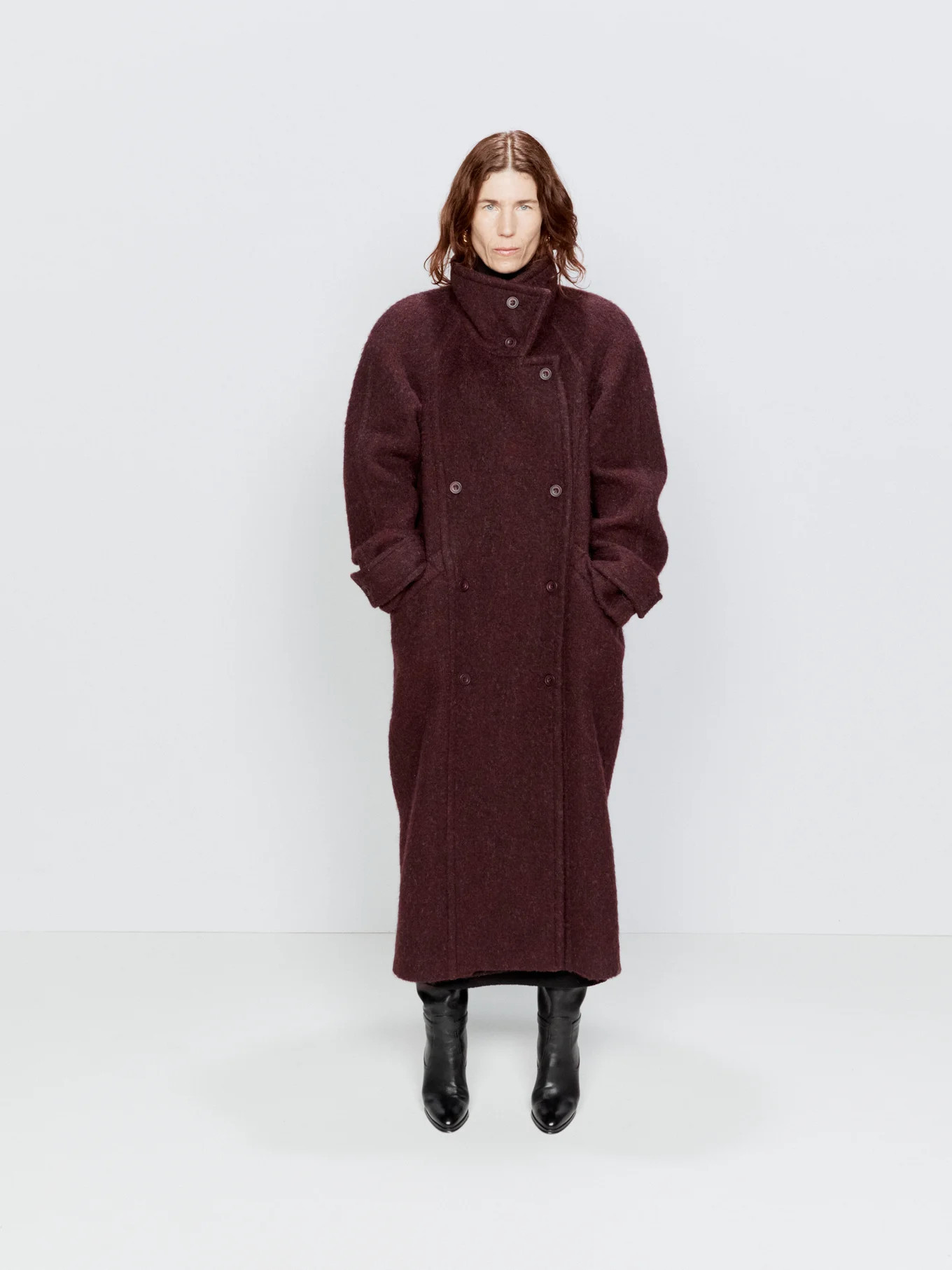 Oversized belted funnel neck blanket coat | Raey | Matches (UK)