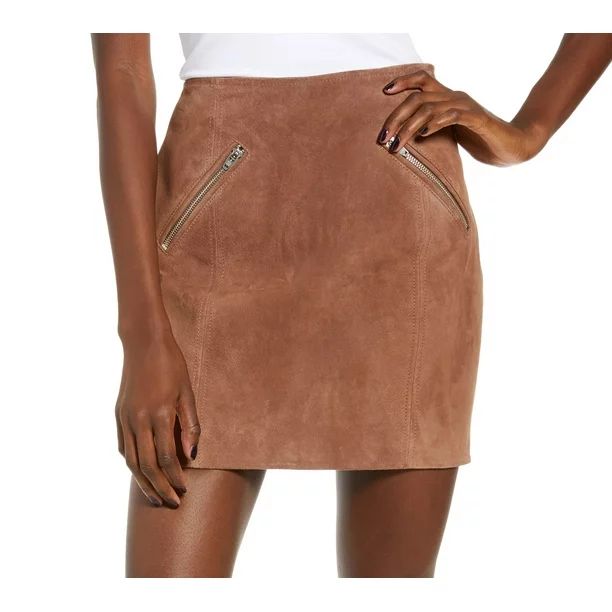 Womens Skirt Coffee Mini Suede Zipper-Pockets 25 | Walmart (US)