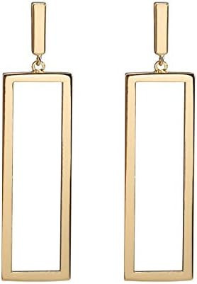 FAMARINE Gold Geometric Drop Earrings, Rectangle Dangle Earrings for Women Girls Costume Jewelry | Amazon (US)