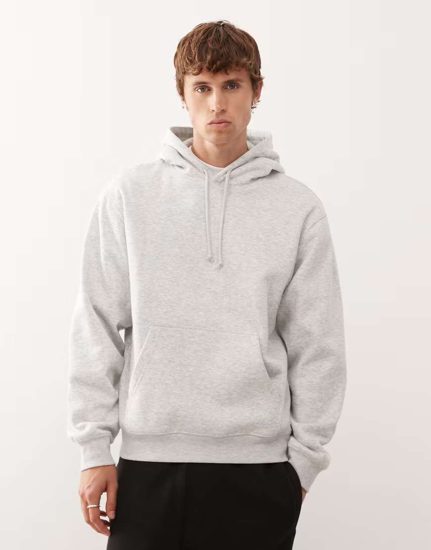 Weekday classic fit hoodie in grey melange | ASOS (Global)