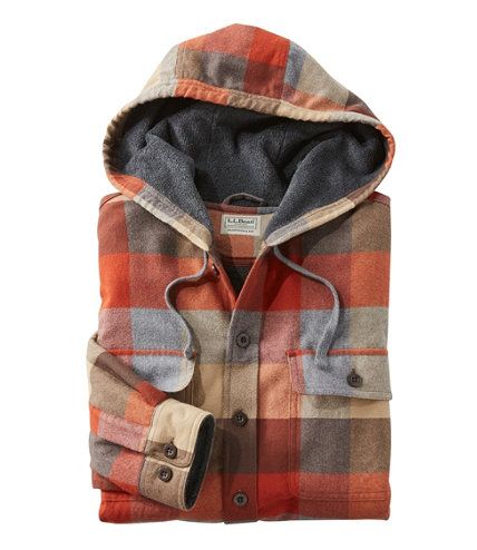 Men's Fleece-Lined Flannel Shirt, Traditional Fit, Hooded | L.L. Bean