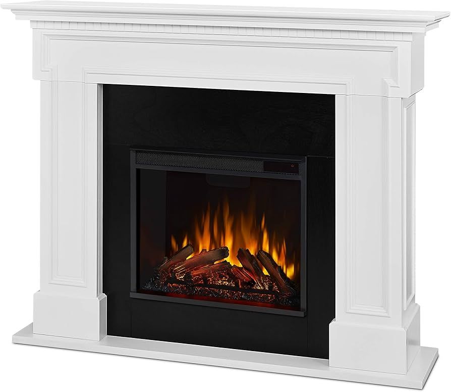 Real Flame Thayer 55” Electric Fireplace with Mantel for Living Room or Bedroom, Replaceable Fi... | Amazon (US)