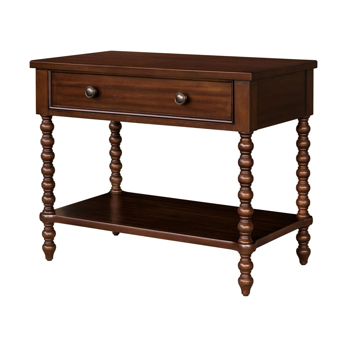 Beckett Large Turned Wood Spindle Nightstand with Drawer and Shelf | Wayfair North America