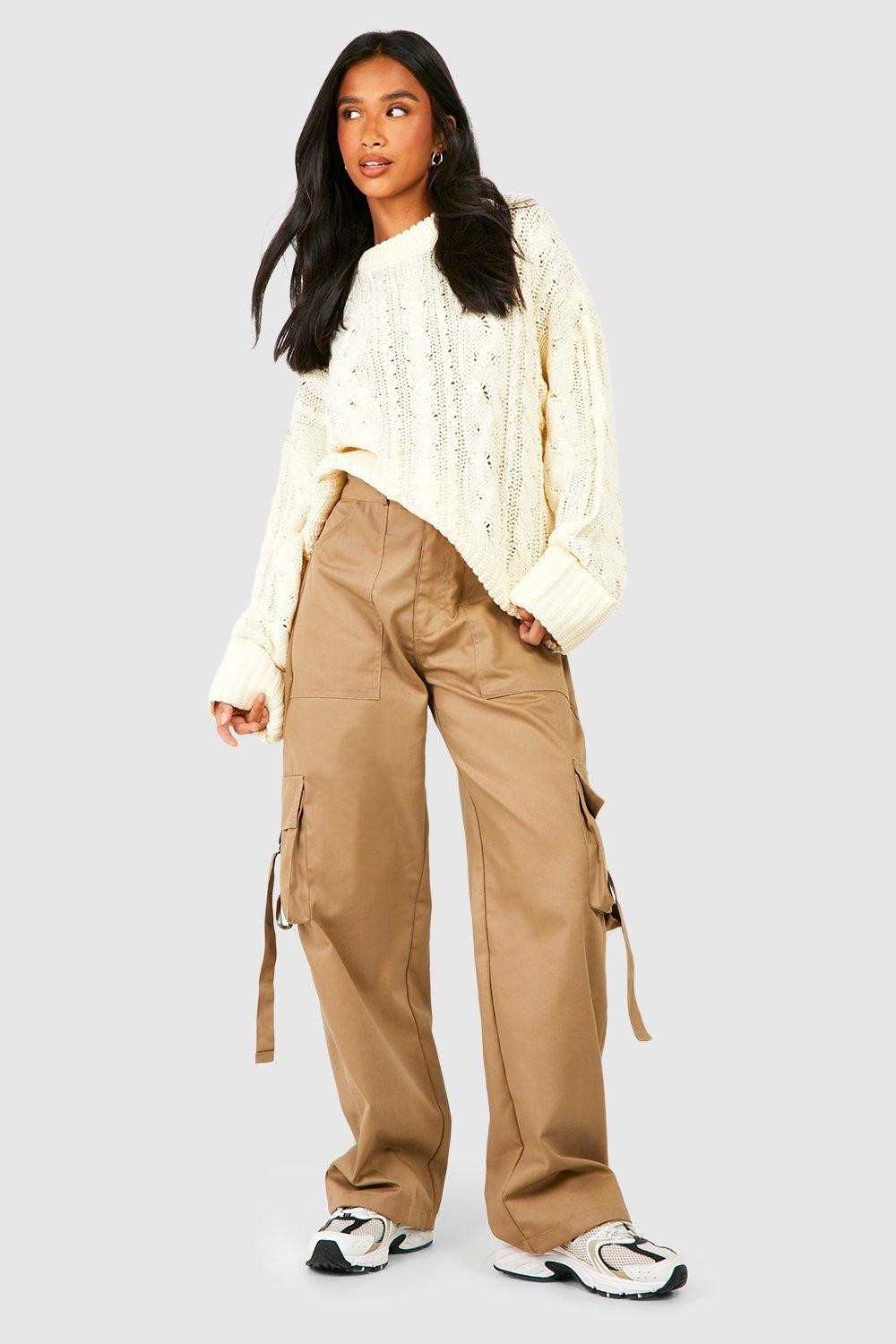 Petite Crew Neck Rib Cable Jumper | Boohoo.com (FI)