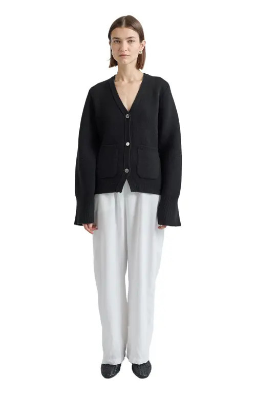 Almina Concept V Neck Cardigan in Black at Nordstrom, Size Small | Nordstrom