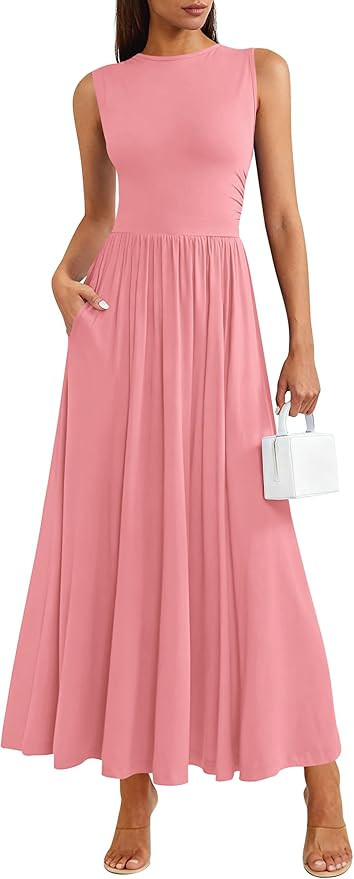 PRETTYGARDEN Summer Maxi Dresses for Women 2026 Sleeveless A Line Flowy Long Casual Sundress Wedd... | Amazon (US)