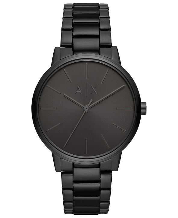 Men's Cayde Black Stainless Steel Bracelet Watch 42mm | Macys (US)