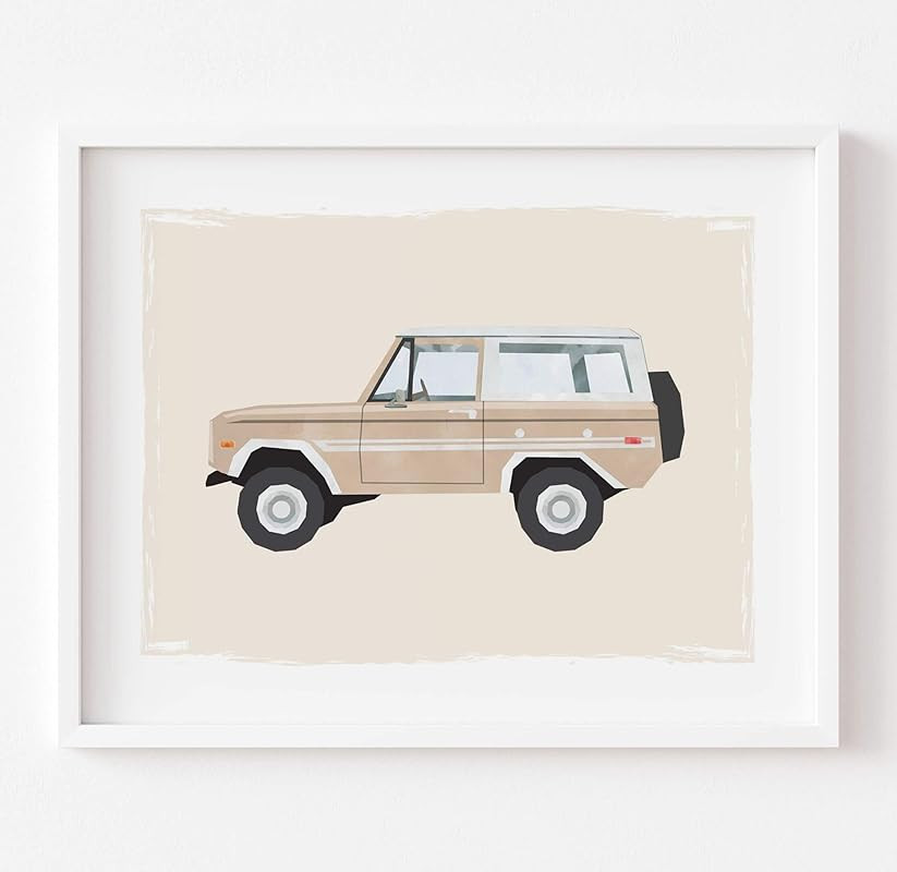 Neutral Nursery Décor for Boys Room Vintage Truck Wall Décor Baby Boy Nursery Art Print UNFRAME... | Amazon (US)
