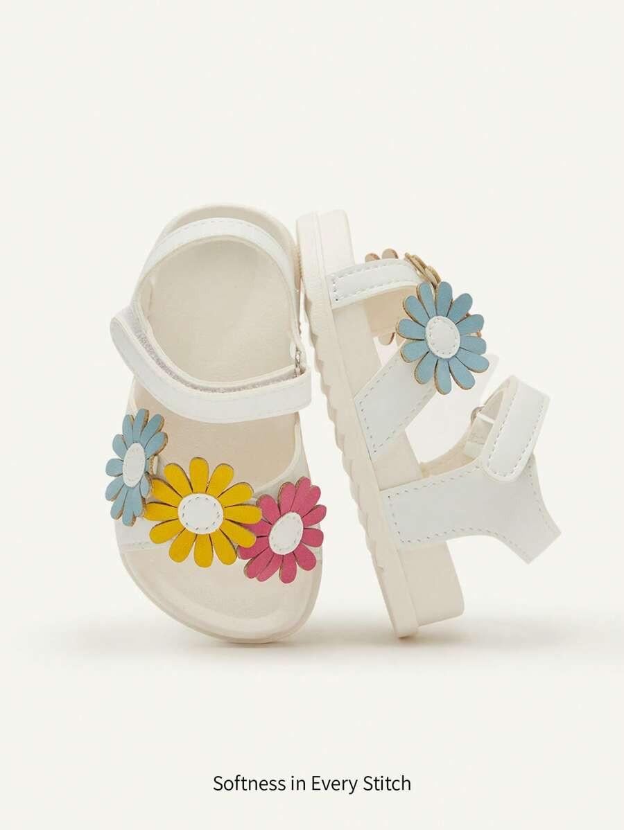 Cozy Pixies 1 Pair Cute Toddler Girls' Hook And Loop 3D Flower Princess All-Match Casual Fashion ... | SHEIN