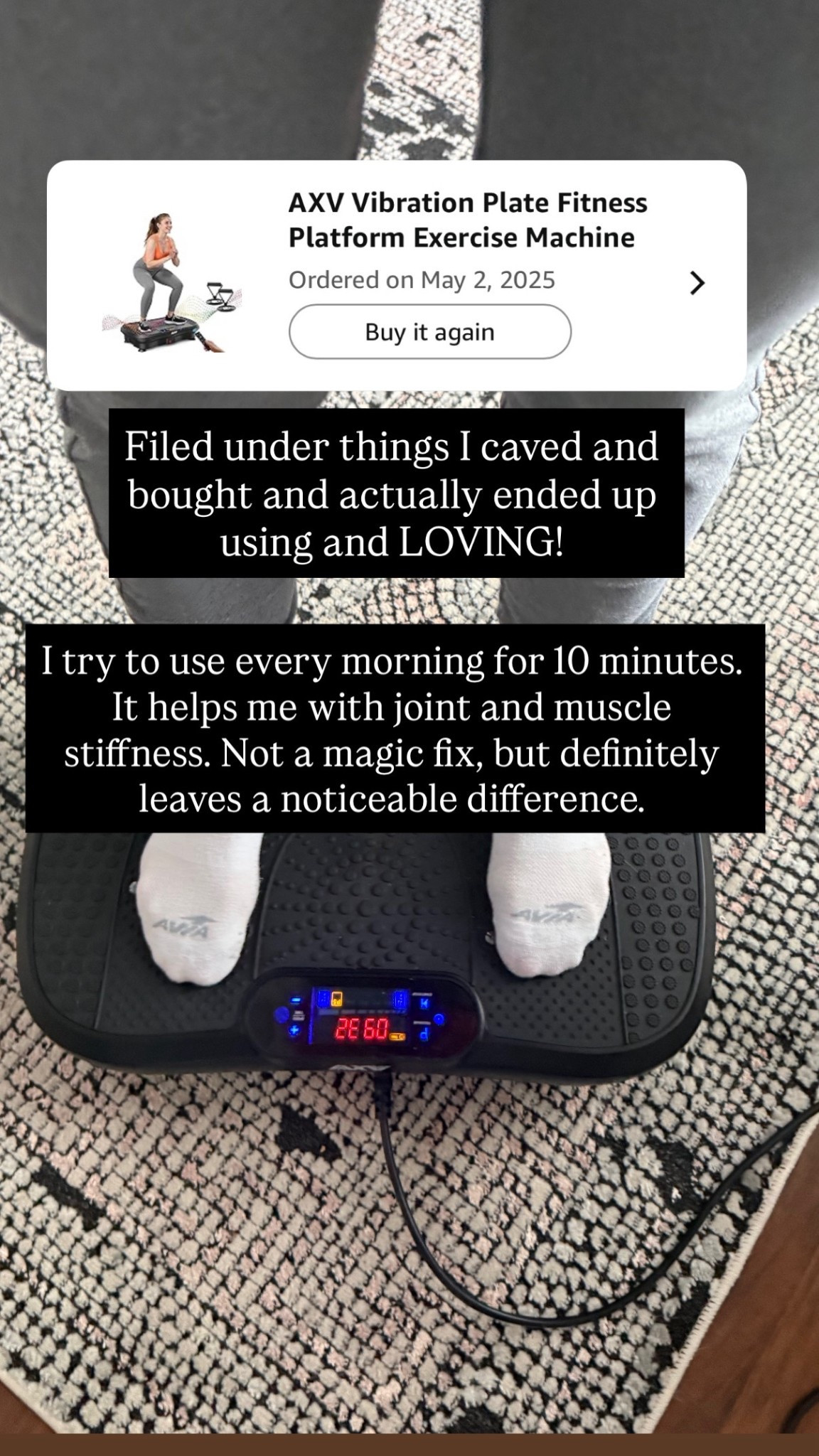 I was influenced and this one was actually a keeper! 

Vibration plates // over 40 // healthy lifestyle // amazon 

#LTKOver40 #LTKselfcare #LTKmorningroutine