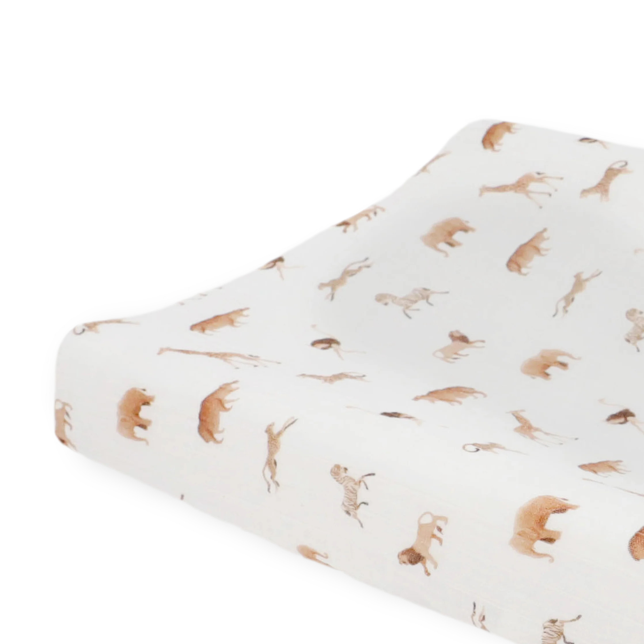 Organic Cotton Muslin Changing Pad Cover - Animal Crackers | Little Unicorn