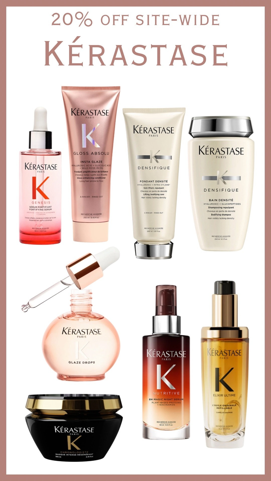 20% of site-wide at Kérastase with code: FRIENDS26

#salealert #sale #beautysale #kerastase #hairoil

#LTKBeauty #LTKSaleAlert #LTKgrwm