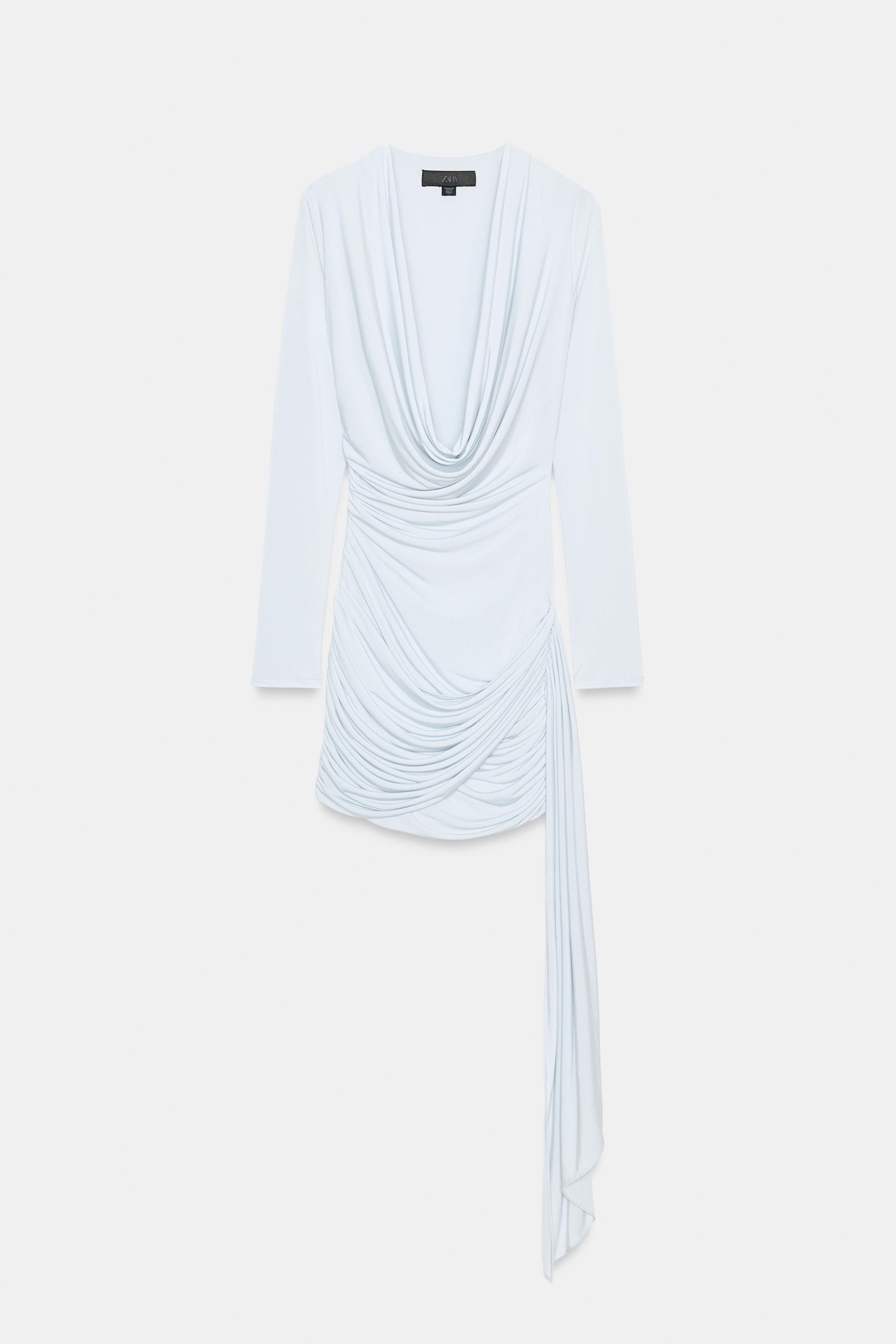 DRAPED MINI DRESS WITH SASH | Zara US