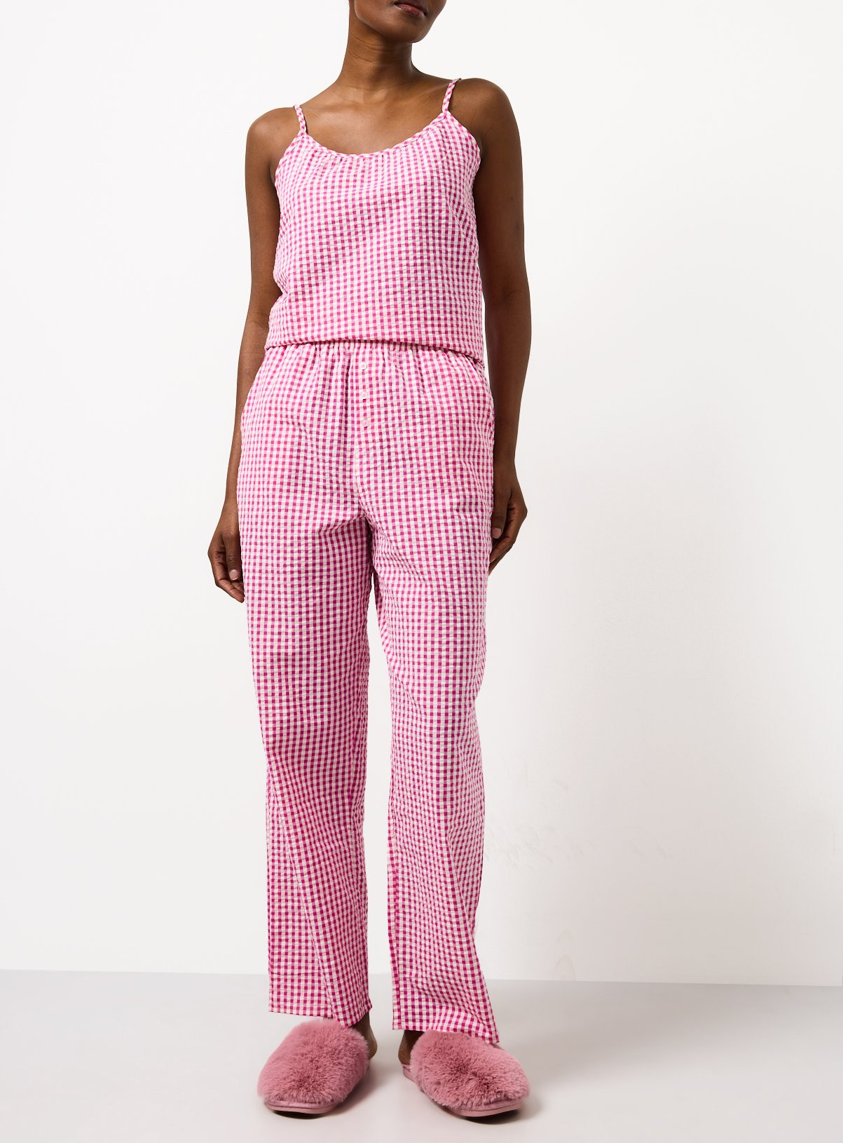 Pink Gingham Co-ord Pyjama Bottoms | Tu Clothing