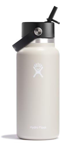 Hydro Flask Water Bottle - Insulated Stainless Steel - Wide Mouth Flex Straw Lid, Non Spill, Leak... | Amazon (US)