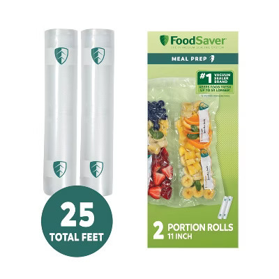 FoodSaver Meal Prep 11 Inch Portion Rolls 2 Pack