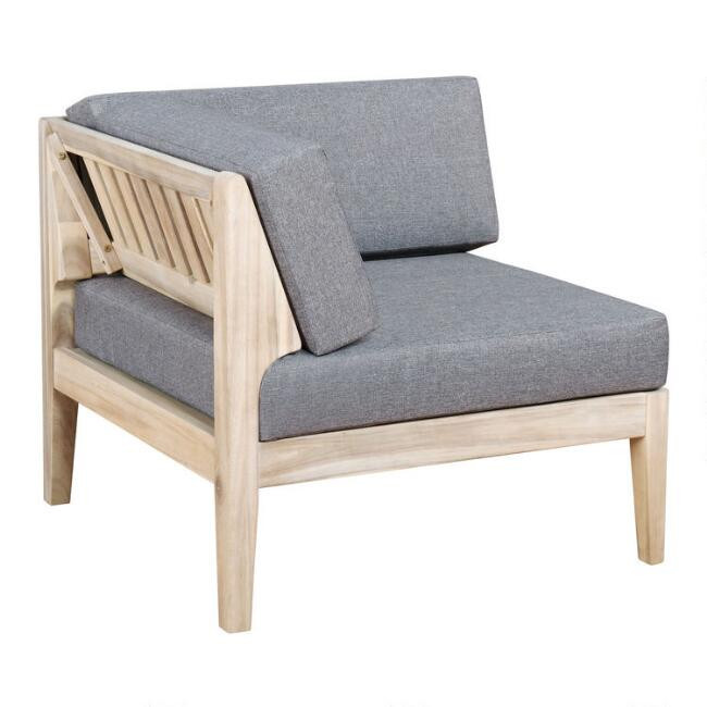 Jorna Natural Acacia Modular Outdoor Sectional Corner Chair | World Market