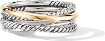 Crossover Narrow Ring with 18K Gold | Nordstrom
