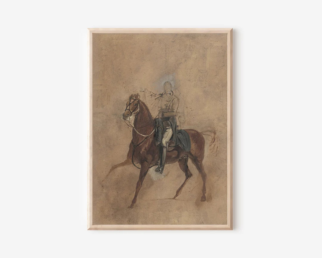 Vintage Horse Sketch | Horse Digital Download | Farmhouse Wall Decor | PRINTABLE Wall Art | Abstr... | Etsy (US)