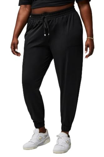 Fabletics Women's The One Jogger, Quick-Dry, Hidden Pockets, Zip Pockets, UPF Protection, Anti-Stink, Lightweight, 2X, Regular | 27, Black | Amazon (US)