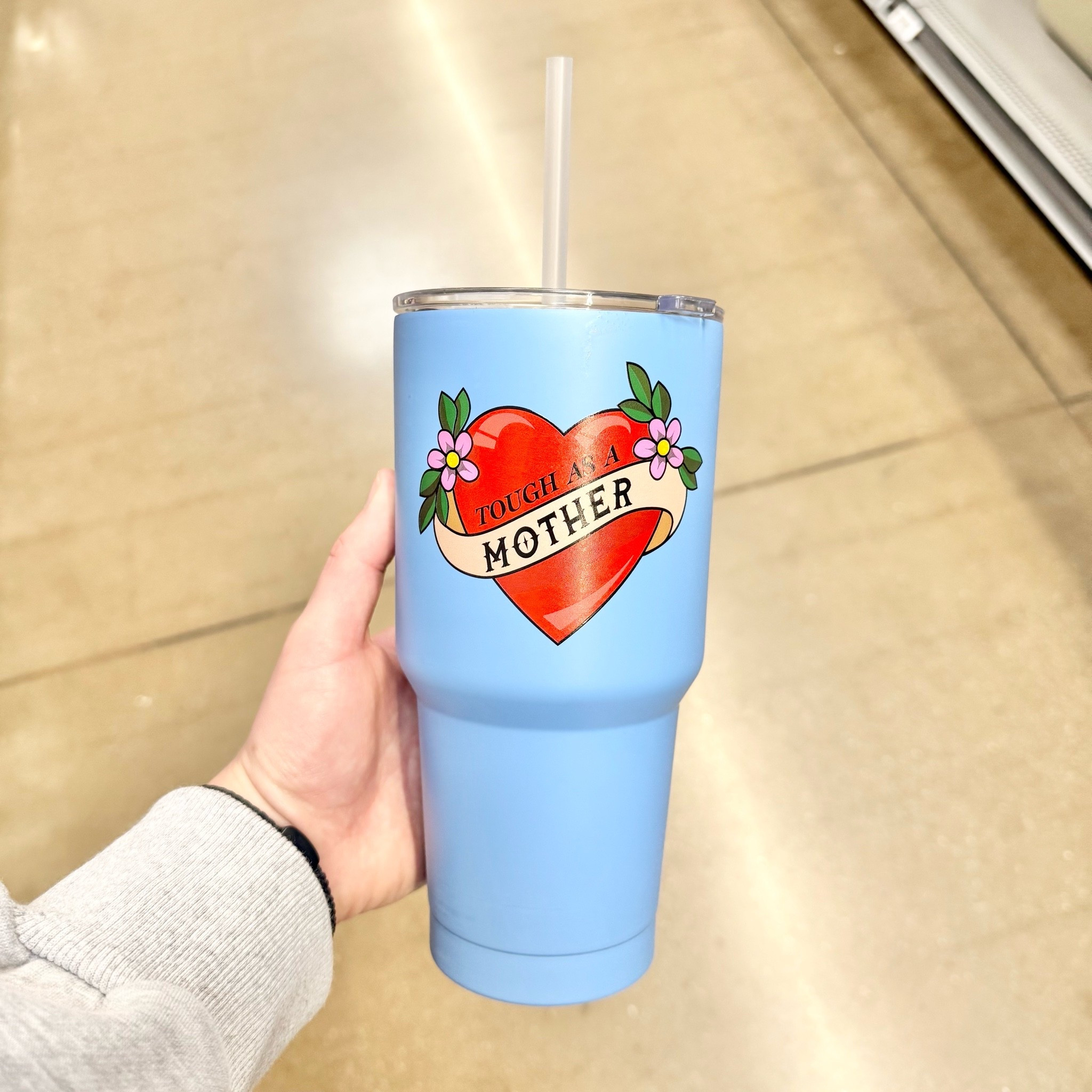 @walmart 
Tough as a Mother Stainless Steel Tumbler with Straw, Blue, 32 oz
$9.97

#LTKMothersDay