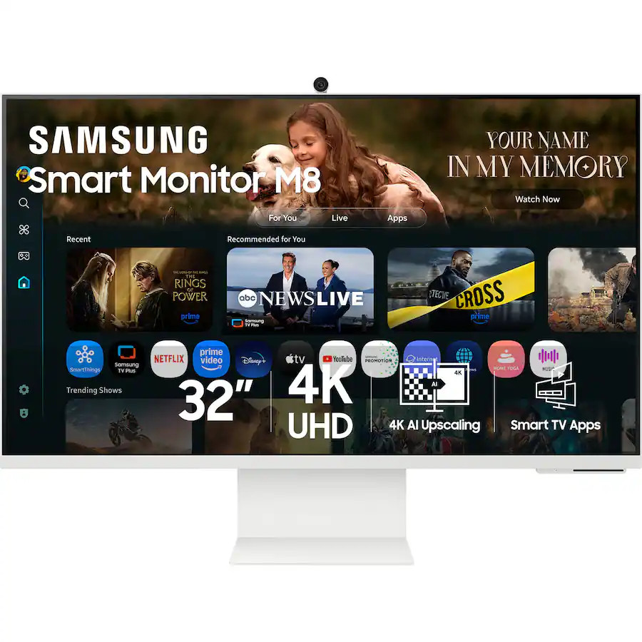 Samsung - 32" M80F 4K UHD Smart Monitor with SamsungVision AI, Built In Speakers, USB-C, Ergonomi... | Best Buy U.S.