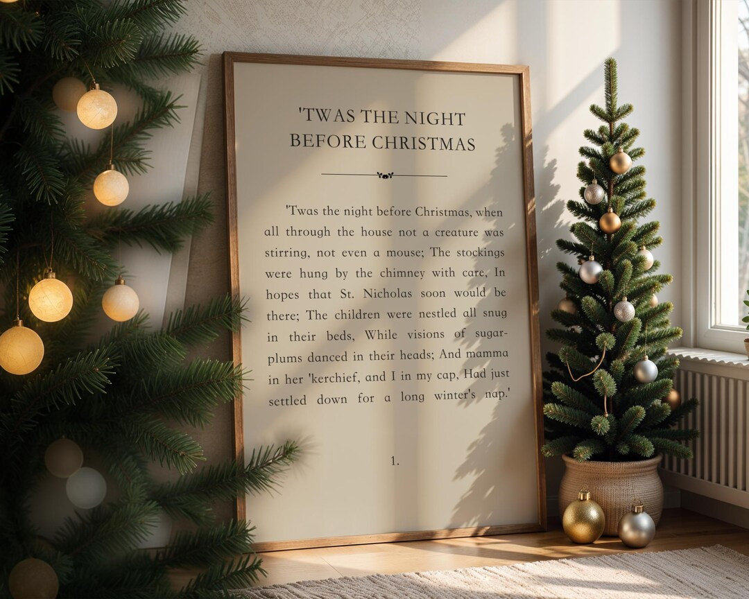 Twas the Night Before Christmas Print, Digital Wall Art - Etsy | Etsy (US)