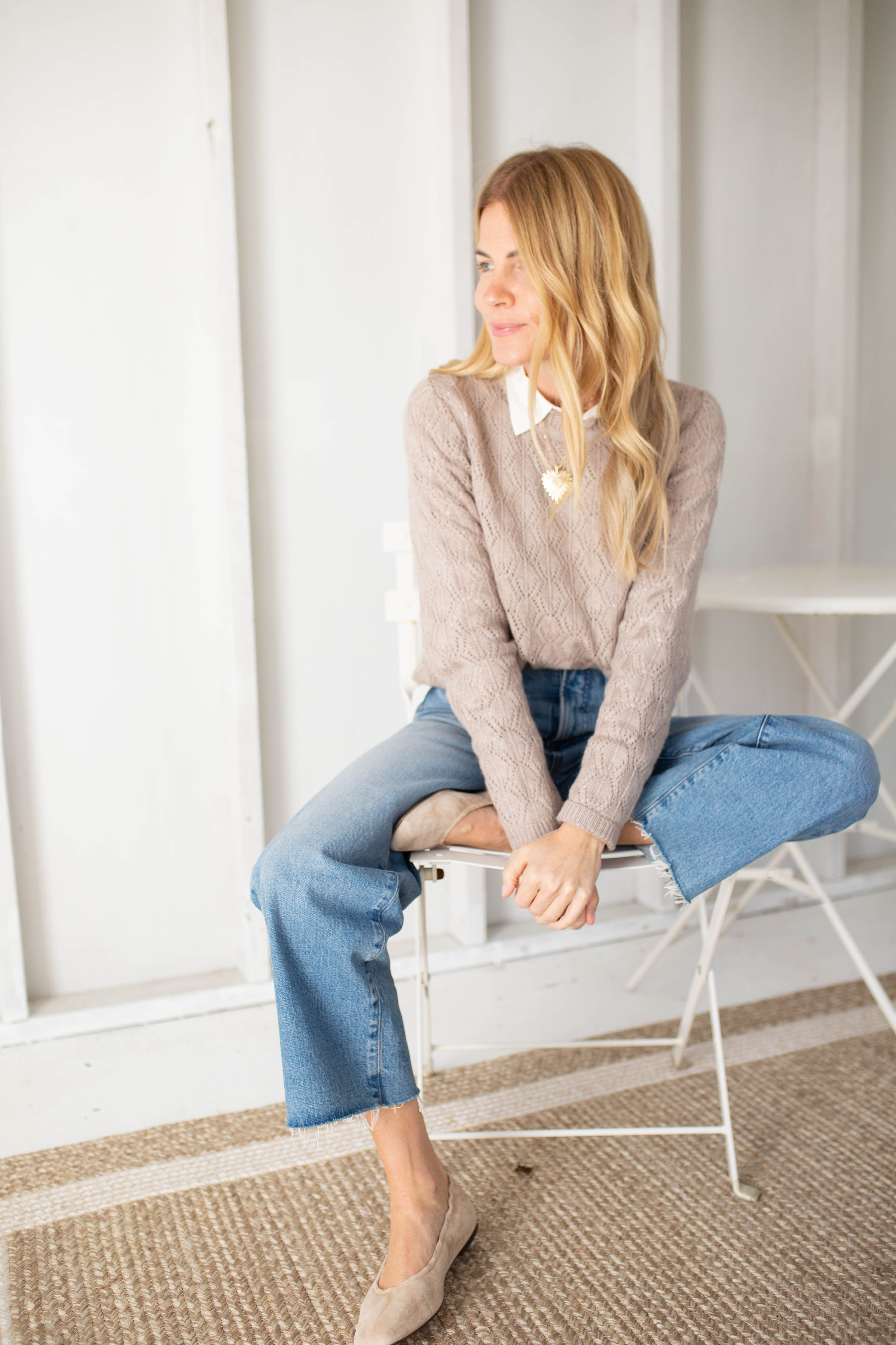 Camille Crew Sweater - Taupe | Marea