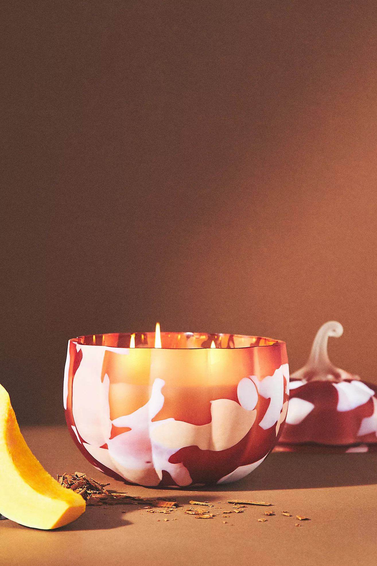 Cheena Harvest Pumpkin & Sweet Vanilla Gourmand Glass Pumpkin Candle | Anthropologie (US)