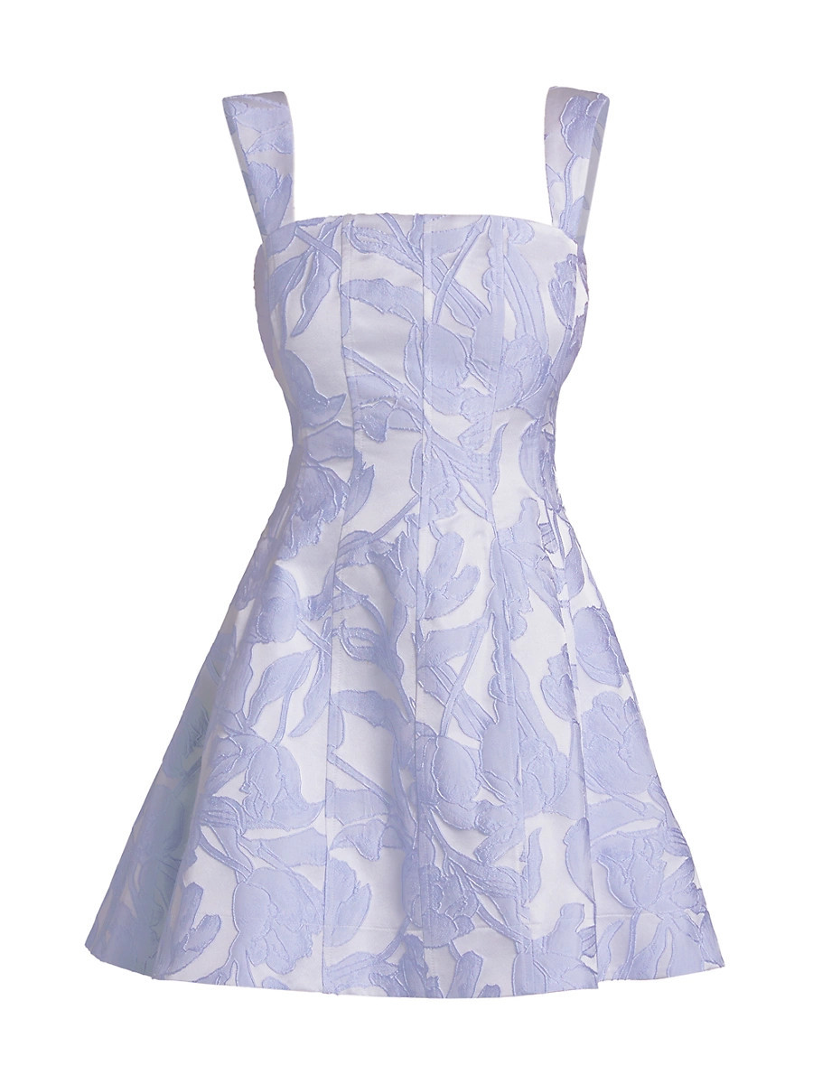 Women's Tulip Jacquard Minidress - Periwinkle Multi - Size 0 | Saks Fifth Avenue