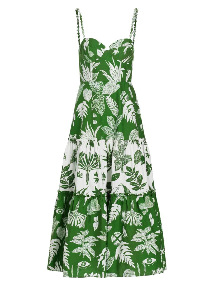Shop Farm Rio Forest Soul Mix Midi-Dress | Saks Fifth Avenue | Saks Fifth Avenue