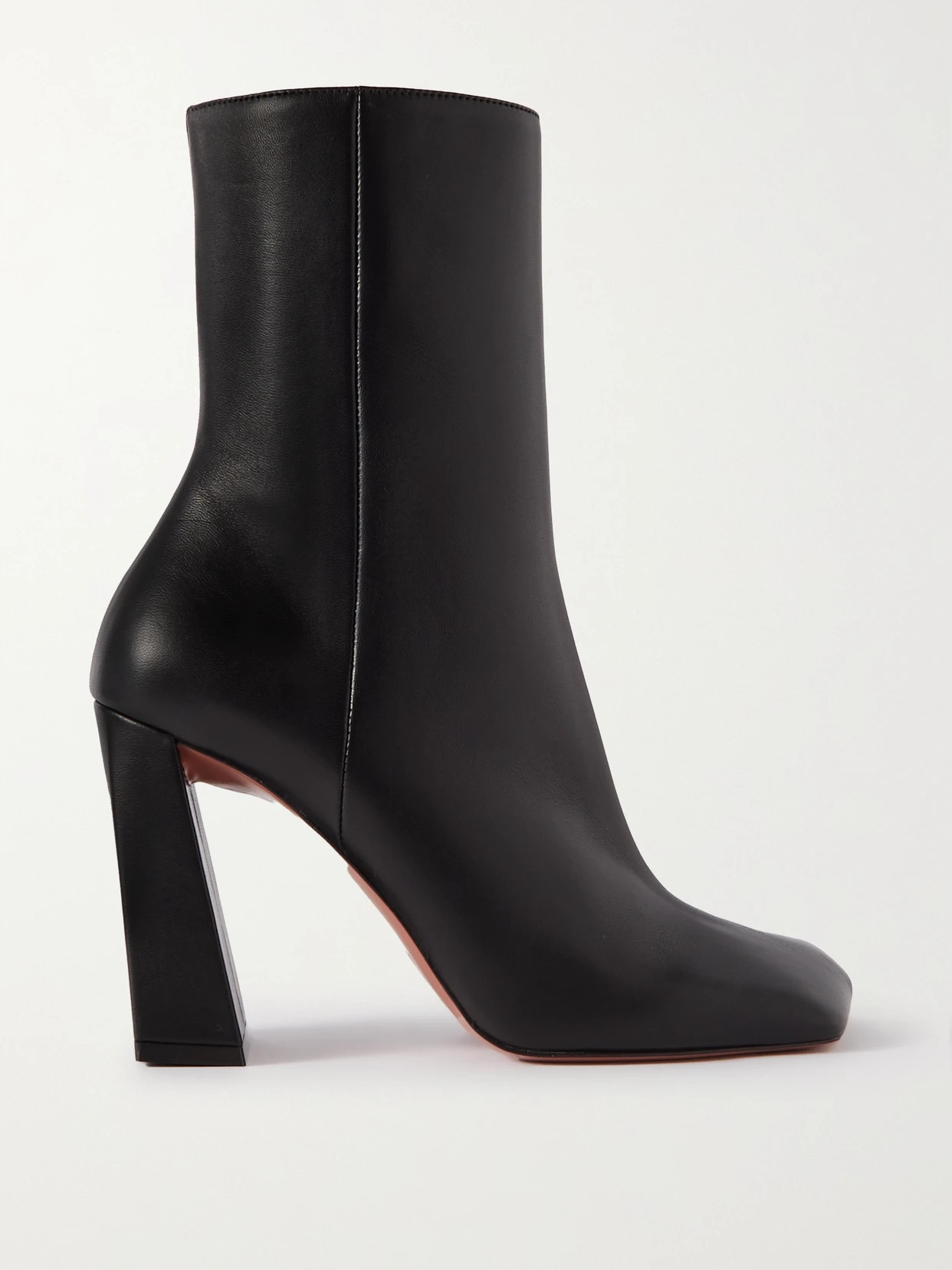 Amina Muaddi - Marine Leather Ankle Boots - Black | NET-A-PORTER (US)